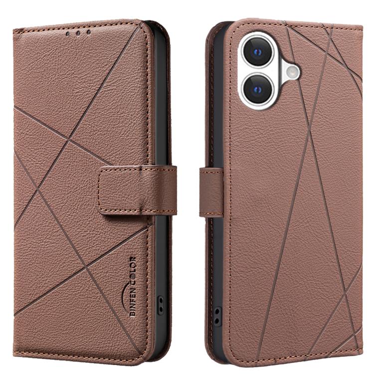 เคสโทรศัพท์หนังลายเรขาคณิต RFID สำหรับ iPhone 16e / 17e, สำหรับ iPhone 17 Pro Max, สำหรับ iPhone 17 Pro, สำหรับ iPhone 17, สำหรับ iPhone Air, สำหรับ iPhone 16 Pro Max, สำหรับ iPhone 16 Pro, สำหรับ iPhone 16 Plus