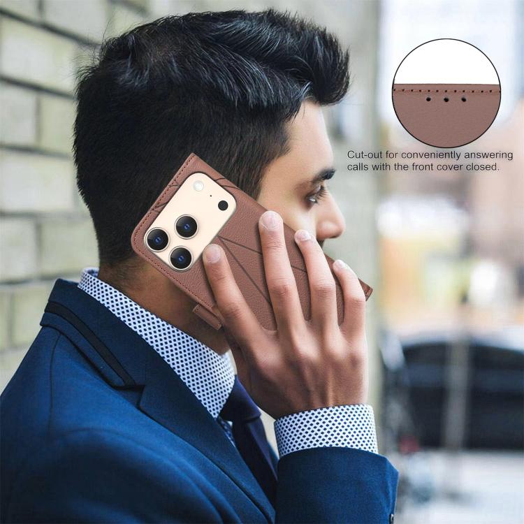 เคสโทรศัพท์หนังลายเรขาคณิต RFID สำหรับ iPhone 16e / 17e, สำหรับ iPhone 17 Pro Max, สำหรับ iPhone 17 Pro, สำหรับ iPhone 17, สำหรับ iPhone Air, สำหรับ iPhone 16 Pro Max, สำหรับ iPhone 16 Pro, สำหรับ iPhone 16 Plus