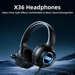 หูฟังเกม ONIKUMA X36 พร้อมเอฟเฟกต์โคมไฟ Abyss และไดรฟ์ยูนิตขนาด 40 มม.
