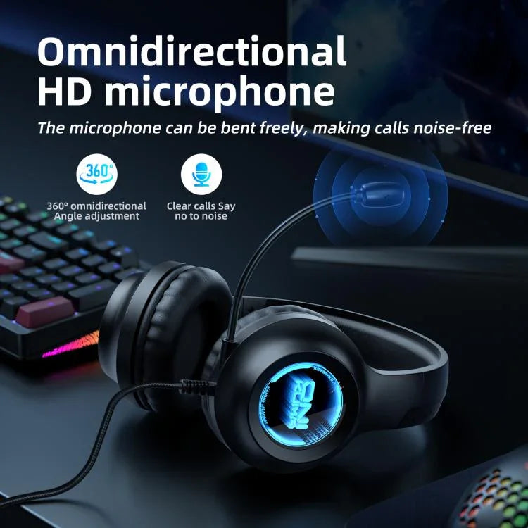 หูฟังเกม ONIKUMA X36 พร้อมเอฟเฟกต์โคมไฟ Abyss และไดรฟ์ยูนิตขนาด 40 มม.