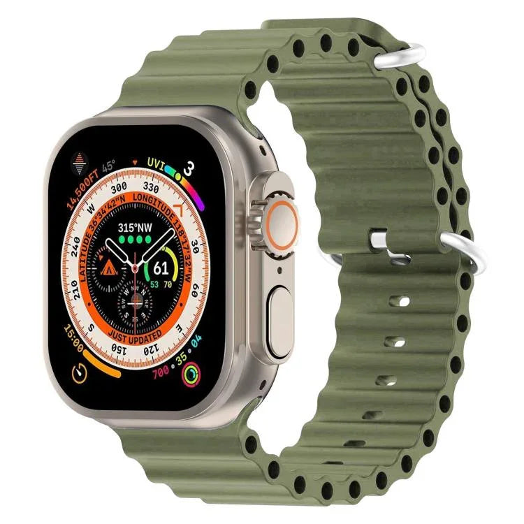 สายรัดนาฬิกาซิลิโคนลายโอเชียน xDfind สำหรับ Apple Watch 46mm / 49mm / 45mm / 44mm, สำหรับ Apple Watch 42mm / 41mm / 40mm / 38mm