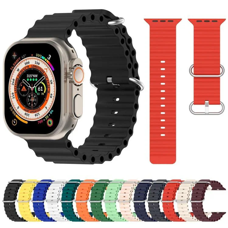 สายรัดนาฬิกาซิลิโคนลายโอเชียน xDfind สำหรับ Apple Watch 46mm / 49mm / 45mm / 44mm, สำหรับ Apple Watch 42mm / 41mm / 40mm / 38mm