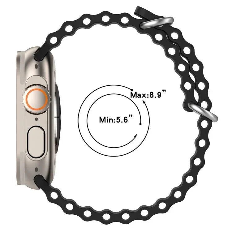 สายรัดนาฬิกาซิลิโคนลายโอเชียน xDfind สำหรับ Apple Watch 46mm / 49mm / 45mm / 44mm, สำหรับ Apple Watch 42mm / 41mm / 40mm / 38mm