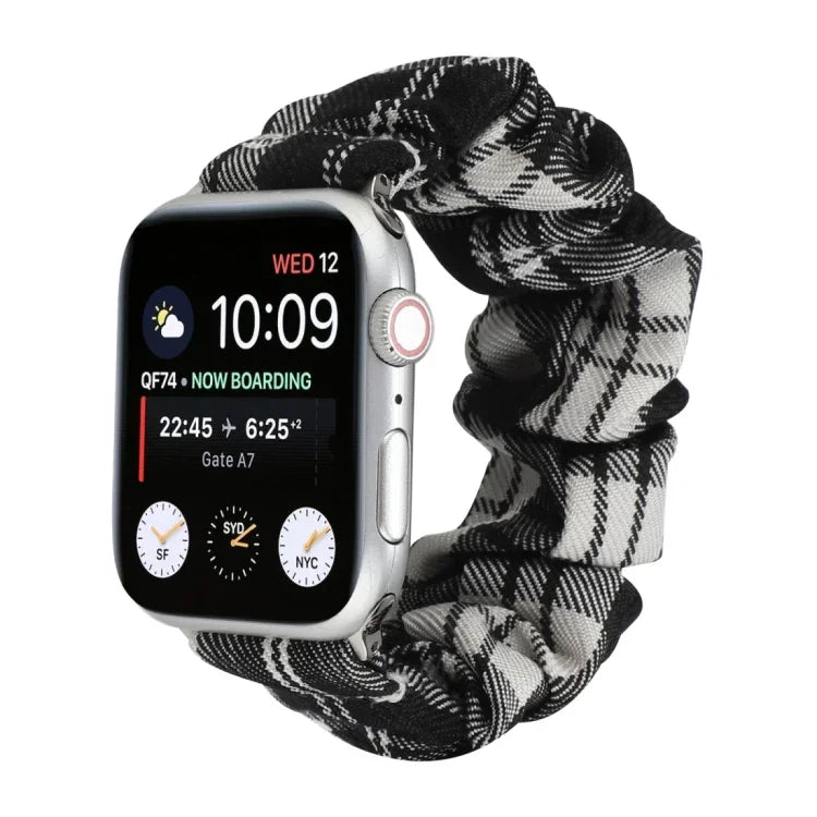 สายรัดข้อมือผ้าสไตล์เครื่องแบบ JK + สแตนเลส สำหรับ Apple Watch Series 7 ขนาด 45 มม. / 6 & SE & 5 & 4 ขนาด 44 มม. / 3 & 2 & 1 ขนาด 42 มม., สำหรับ Apple Watch Series 7 ขนาด 41 มม. / 6 & SE & 5 & 4 ขนาด 40 มม. / 3 & 2 & 1 ขนาด 38 มม.