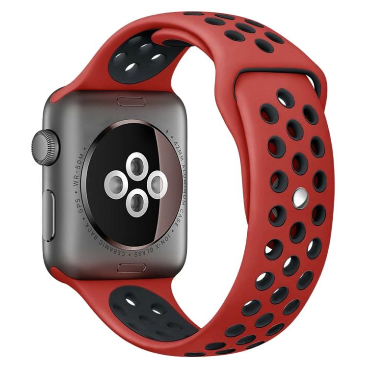 สายรัดนาฬิกาซิลิโคนกีฬาสองสี xDfind สำหรับ Apple Watch 46mm / 49mm / 45mm / 44mm, สำหรับ Apple Watch 42mm / 41mm / 40mm / 38mm