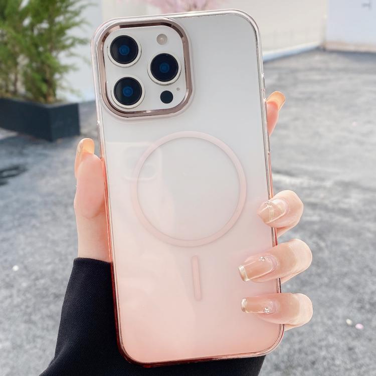 Metal Lens Frame Gradient PC MagSafe Phone Case, For iPhone 13 Pro