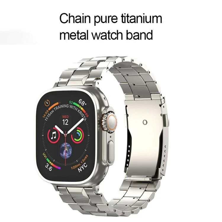 สายรัดนาฬิกาไทเทเนียมถอดได้หัวเข็มขัดเต่าแบบตัวที สำหรับ Apple Watch 46mm / 49mm / 45mm / 44mm, สำหรับ Apple Watch 42mm / 41mm / 40mm / 38mm