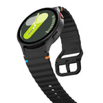 สายรัดนาฬิกาซิลิโคนลายคลื่นเย็บพร้อมหัวเข็มขัดสีสันสดใส xDfind สำหรับ Samsung Galaxy Watch FE / 7 / 6 / 5 / 4