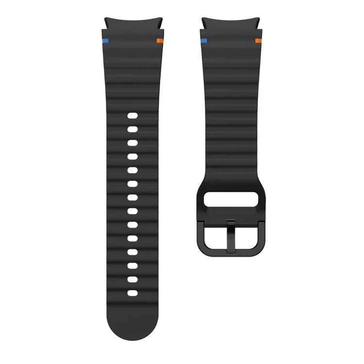 สายรัดนาฬิกาซิลิโคนลายคลื่นเย็บพร้อมหัวเข็มขัดสีสันสดใส xDfind สำหรับ Samsung Galaxy Watch FE / 7 / 6 / 5 / 4