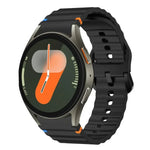 สายรัดนาฬิกาซิลิโคนลายคลื่นเย็บพร้อมหัวเข็มขัดสีสันสดใส xDfind สำหรับ Samsung Galaxy Watch FE / 7 / 6 / 5 / 4