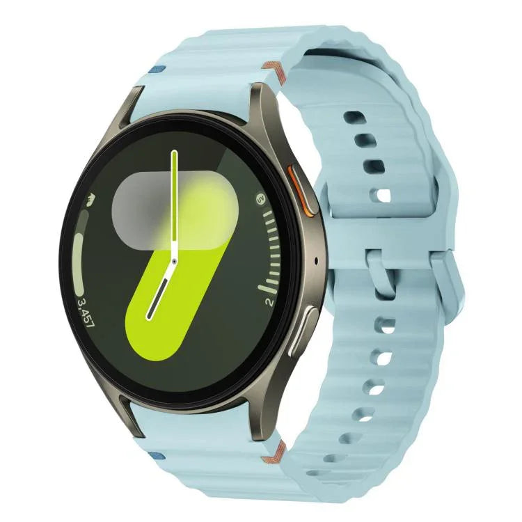 สายรัดนาฬิกาซิลิโคนลายคลื่นเย็บพร้อมหัวเข็มขัดสีสันสดใส xDfind สำหรับ Samsung Galaxy Watch FE / 7 / 6 / 5 / 4