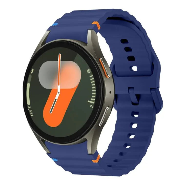 สายรัดนาฬิกาซิลิโคนลายคลื่นเย็บพร้อมหัวเข็มขัดสีสันสดใส xDfind สำหรับ Samsung Galaxy Watch FE / 7 / 6 / 5 / 4
