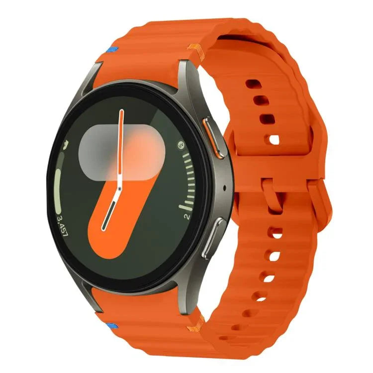 สายรัดนาฬิกาซิลิโคนลายคลื่นเย็บพร้อมหัวเข็มขัดสีสันสดใส xDfind สำหรับ Samsung Galaxy Watch FE / 7 / 6 / 5 / 4