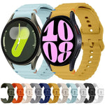 สายรัดนาฬิกาซิลิโคนลายคลื่นเย็บพร้อมหัวเข็มขัดสีสันสดใส xDfind สำหรับ Samsung Galaxy Watch FE / 7 / 6 / 5 / 4