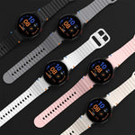สายรัดนาฬิกาซิลิโคนลายคลื่นเย็บพร้อมหัวเข็มขัดสีสันสดใส xDfind สำหรับ Samsung Galaxy Watch FE / 7 / 6 / 5 / 4