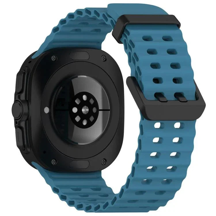 สายรัดนาฬิกาซิลิโคนหัวเข็มขัดคู่รูทะเล xDfind สำหรับ Samsung Galaxy Watch Ultra ขนาด 47 มม. / Ultra 2025