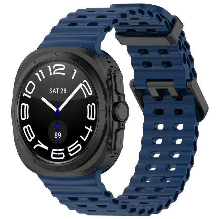สายรัดนาฬิกาซิลิโคนหัวเข็มขัดคู่รูทะเล xDfind สำหรับ Samsung Galaxy Watch Ultra ขนาด 47 มม. / Ultra 2025