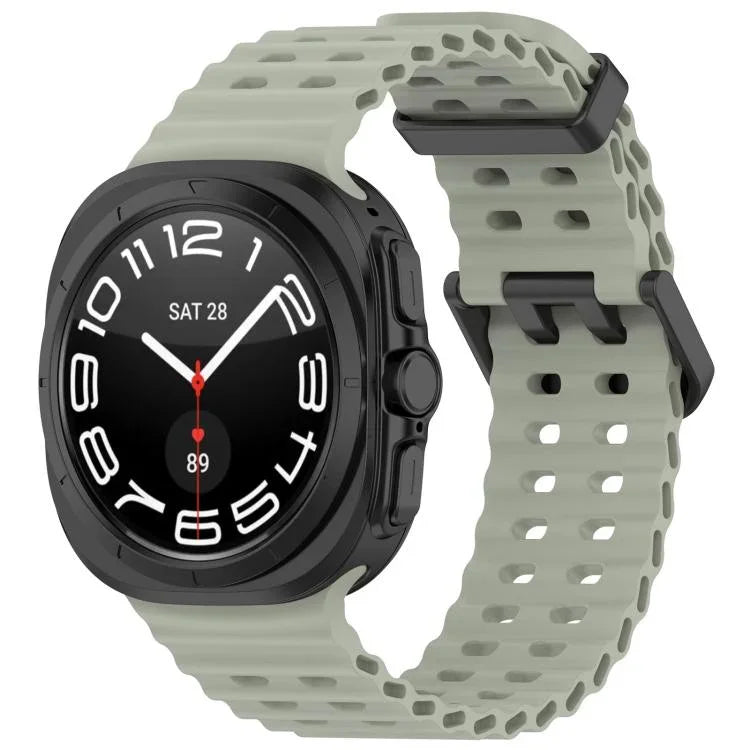 สายรัดนาฬิกาซิลิโคนหัวเข็มขัดคู่รูทะเล xDfind สำหรับ Samsung Galaxy Watch Ultra ขนาด 47 มม. / Ultra 2025