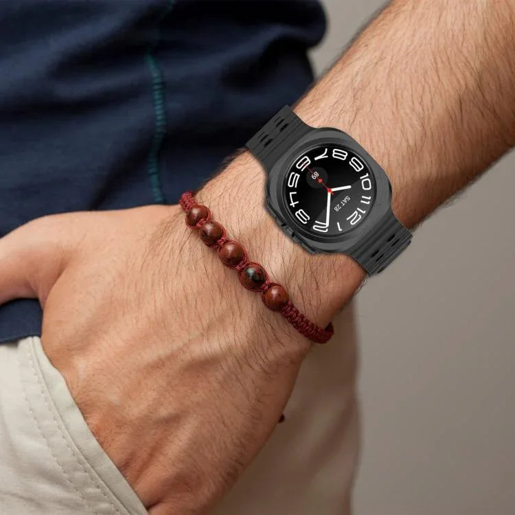 สายรัดนาฬิกาซิลิโคนหัวเข็มขัดคู่รูทะเล xDfind สำหรับ Samsung Galaxy Watch Ultra ขนาด 47 มม. / Ultra 2025