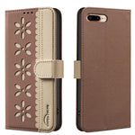 เคสโทรศัพท์หนังลายดอกไม้กลวงสีเย็บต่อพร้อม RFID สำหรับ iPhone XS Max, สำหรับ iPhone 6 Plus / 7 Plus / 8 Plus, สำหรับ iPhone 6 / 7 / 8