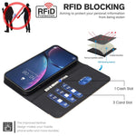 เคสโทรศัพท์หนังลายดอกไม้กลวงสีเย็บต่อพร้อม RFID สำหรับ iPhone XS Max, สำหรับ iPhone 6 Plus / 7 Plus / 8 Plus, สำหรับ iPhone 6 / 7 / 8