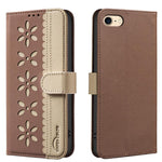 เคสโทรศัพท์หนังลายดอกไม้กลวงสีเย็บต่อพร้อม RFID สำหรับ iPhone XS Max, สำหรับ iPhone 6 Plus / 7 Plus / 8 Plus, สำหรับ iPhone 6 / 7 / 8