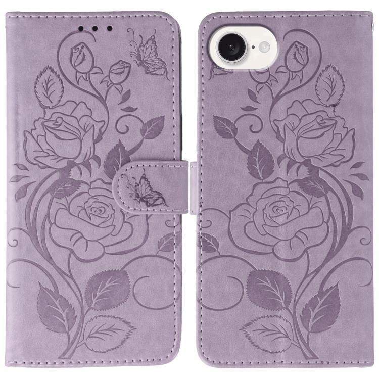 เคสโทรศัพท์หนังปั๊มลายกุหลาบผีเสื้อ สำหรับ iPhone 17e / 16e, สำหรับ iPhone 17 Pro Max, สำหรับ iPhone 17 Pro, สำหรับ iPhone 17, สำหรับ iPhone Air