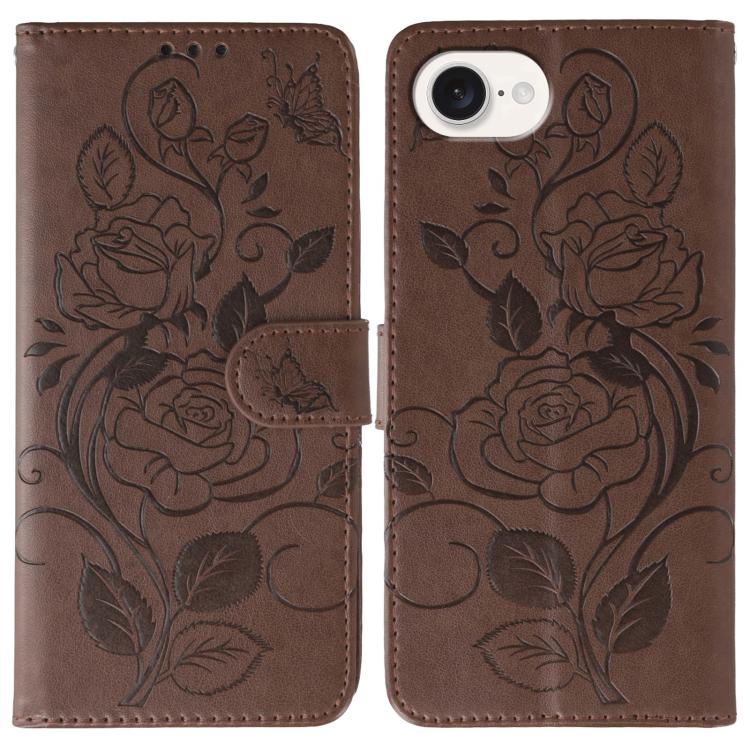 เคสโทรศัพท์หนังปั๊มลายกุหลาบผีเสื้อ สำหรับ iPhone 17e / 16e, สำหรับ iPhone 17 Pro Max, สำหรับ iPhone 17 Pro, สำหรับ iPhone 17, สำหรับ iPhone Air