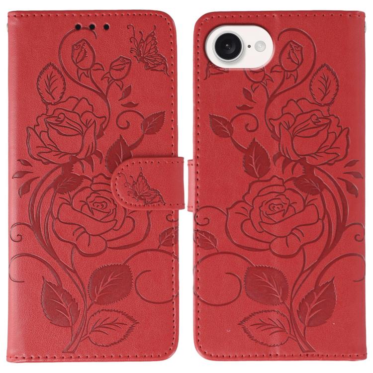 เคสโทรศัพท์หนังปั๊มลายกุหลาบผีเสื้อ สำหรับ iPhone 17e / 16e, สำหรับ iPhone 17 Pro Max, สำหรับ iPhone 17 Pro, สำหรับ iPhone 17, สำหรับ iPhone Air