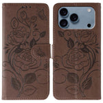 เคสโทรศัพท์หนังปั๊มลายกุหลาบผีเสื้อ สำหรับ iPhone 17e / 16e, สำหรับ iPhone 17 Pro Max, สำหรับ iPhone 17 Pro, สำหรับ iPhone 17, สำหรับ iPhone Air