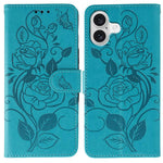 เคสโทรศัพท์หนังปั๊มลายกุหลาบผีเสื้อ สำหรับ iPhone 17e / 16e, สำหรับ iPhone 17 Pro Max, สำหรับ iPhone 17 Pro, สำหรับ iPhone 17, สำหรับ iPhone Air