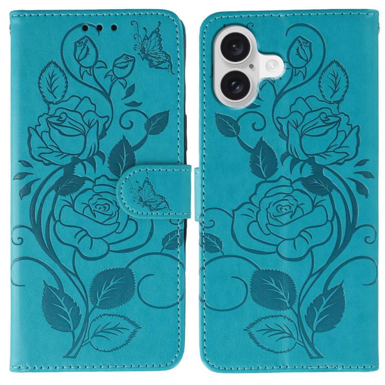 เคสโทรศัพท์หนังปั๊มลายกุหลาบผีเสื้อ สำหรับ iPhone 17e / 16e, สำหรับ iPhone 17 Pro Max, สำหรับ iPhone 17 Pro, สำหรับ iPhone 17, สำหรับ iPhone Air