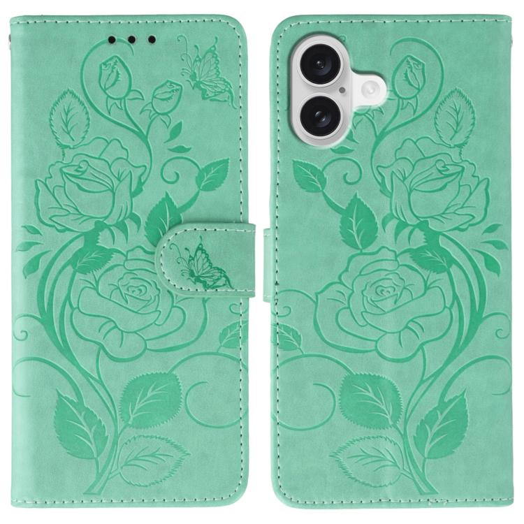 เคสโทรศัพท์หนังปั๊มลายกุหลาบผีเสื้อ สำหรับ iPhone 17e / 16e, สำหรับ iPhone 17 Pro Max, สำหรับ iPhone 17 Pro, สำหรับ iPhone 17, สำหรับ iPhone Air