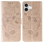 เคสโทรศัพท์หนังปั๊มลายกุหลาบผีเสื้อ สำหรับ iPhone 17e / 16e, สำหรับ iPhone 17 Pro Max, สำหรับ iPhone 17 Pro, สำหรับ iPhone 17, สำหรับ iPhone Air