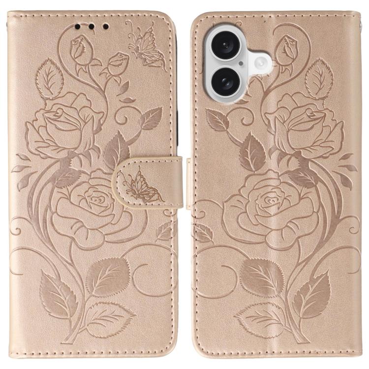 เคสโทรศัพท์หนังปั๊มลายกุหลาบผีเสื้อ สำหรับ iPhone 17e / 16e, สำหรับ iPhone 17 Pro Max, สำหรับ iPhone 17 Pro, สำหรับ iPhone 17, สำหรับ iPhone Air
