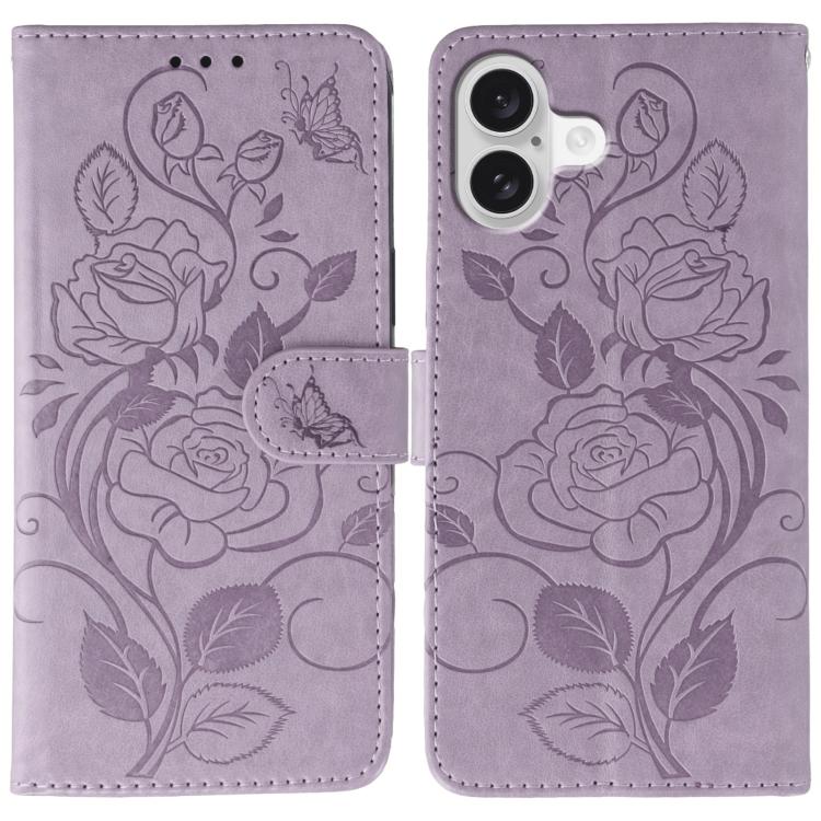 เคสโทรศัพท์หนังปั๊มลายกุหลาบผีเสื้อ สำหรับ iPhone 17e / 16e, สำหรับ iPhone 17 Pro Max, สำหรับ iPhone 17 Pro, สำหรับ iPhone 17, สำหรับ iPhone Air