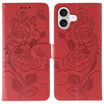เคสโทรศัพท์หนังปั๊มลายกุหลาบผีเสื้อ สำหรับ iPhone 17e / 16e, สำหรับ iPhone 17 Pro Max, สำหรับ iPhone 17 Pro, สำหรับ iPhone 17, สำหรับ iPhone Air