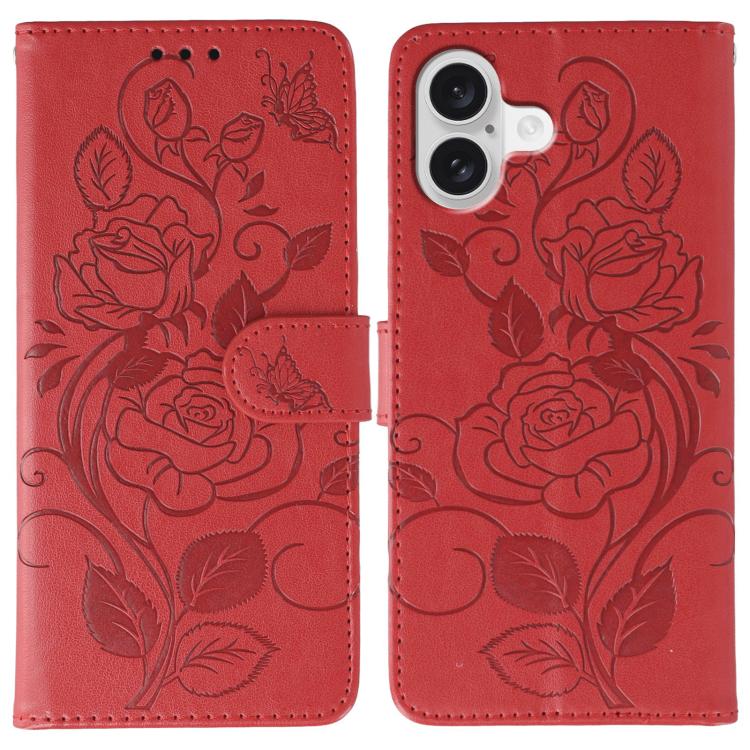 เคสโทรศัพท์หนังปั๊มลายกุหลาบผีเสื้อ สำหรับ iPhone 17e / 16e, สำหรับ iPhone 17 Pro Max, สำหรับ iPhone 17 Pro, สำหรับ iPhone 17, สำหรับ iPhone Air
