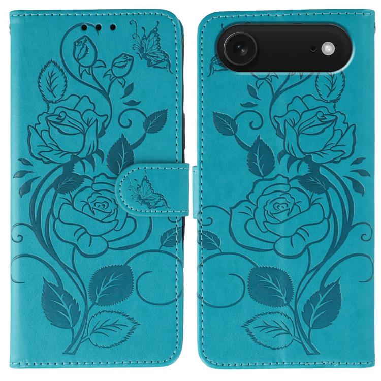 เคสโทรศัพท์หนังปั๊มลายกุหลาบผีเสื้อ สำหรับ iPhone 17e / 16e, สำหรับ iPhone 17 Pro Max, สำหรับ iPhone 17 Pro, สำหรับ iPhone 17, สำหรับ iPhone Air