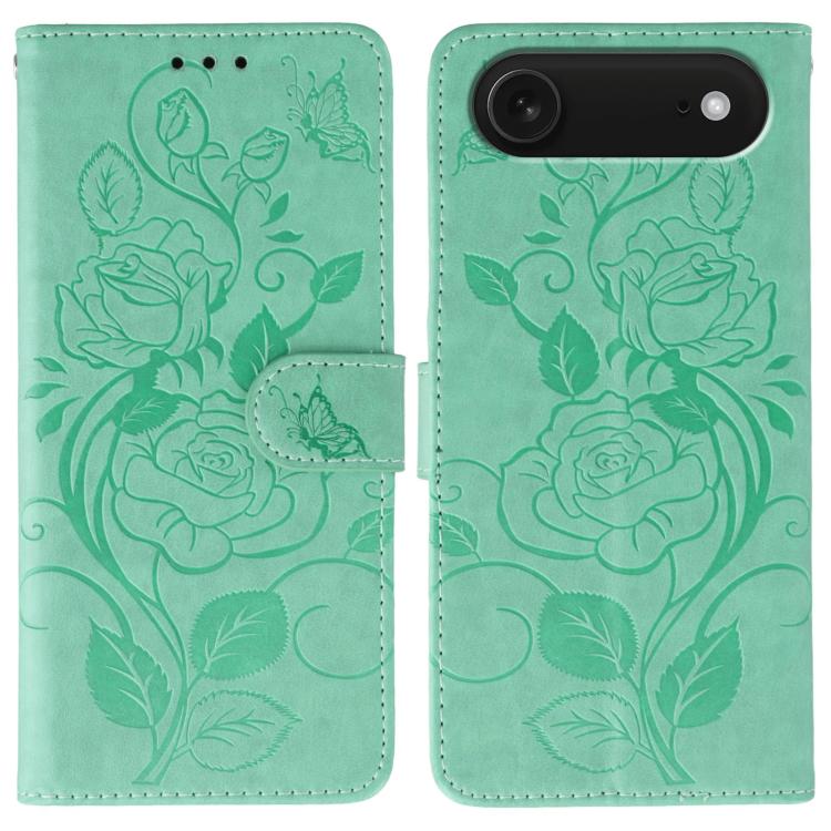 เคสโทรศัพท์หนังปั๊มลายกุหลาบผีเสื้อ สำหรับ iPhone 17e / 16e, สำหรับ iPhone 17 Pro Max, สำหรับ iPhone 17 Pro, สำหรับ iPhone 17, สำหรับ iPhone Air