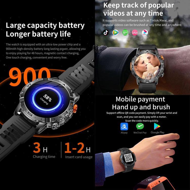 นาฬิกาอัจฉริยะ BH11 4G LTE Android 8.1, 2GB+16GB, Unisoc 8541 Quad Core, รองรับอัตราการเต้นของหัวใจ / ออกซิเจนในเลือด
