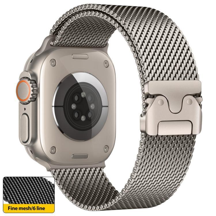 สายรัดนาฬิกาสแตนเลสตาข่ายละเอียด Milanese หัวเข็มขัดร่ม xDfind สำหรับ Apple Watch 46mm / 49mm / 45mm / 44mm ตาข่ายละเอียด, สำหรับ Apple Watch 42mm / 41mm / 40mm / 38mm ตาข่ายละเอียด