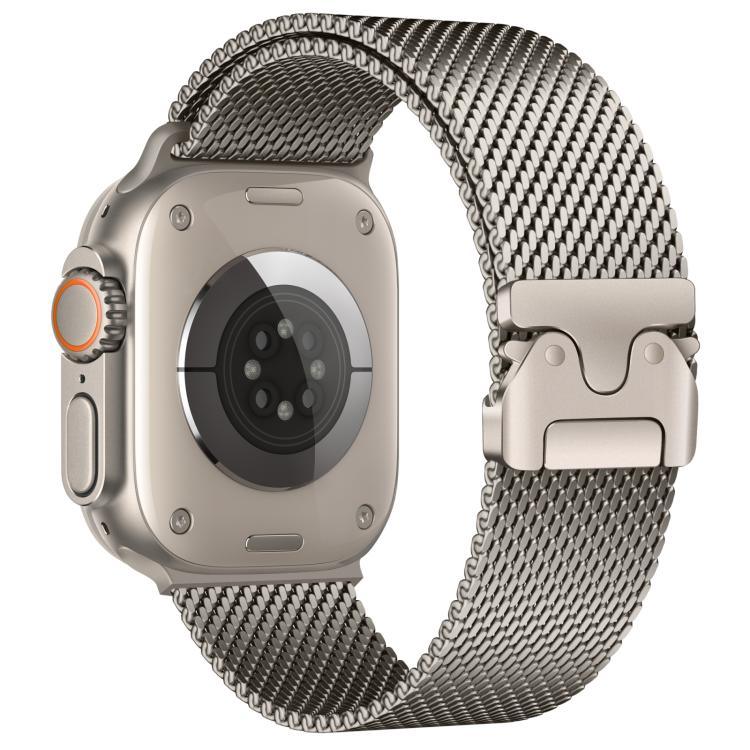 สายรัดนาฬิกาสแตนเลสตาข่ายละเอียด Milanese หัวเข็มขัดร่ม xDfind สำหรับ Apple Watch 46mm / 49mm / 45mm / 44mm ตาข่ายละเอียด, สำหรับ Apple Watch 42mm / 41mm / 40mm / 38mm ตาข่ายละเอียด