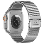 สายรัดนาฬิกาสแตนเลสตาข่ายละเอียด Milanese หัวเข็มขัดร่ม xDfind สำหรับ Apple Watch 46mm / 49mm / 45mm / 44mm ตาข่ายละเอียด, สำหรับ Apple Watch 42mm / 41mm / 40mm / 38mm ตาข่ายละเอียด