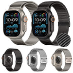 สายรัดนาฬิกาสแตนเลสตาข่ายละเอียด Milanese หัวเข็มขัดร่ม xDfind สำหรับ Apple Watch 46mm / 49mm / 45mm / 44mm ตาข่ายละเอียด, สำหรับ Apple Watch 42mm / 41mm / 40mm / 38mm ตาข่ายละเอียด