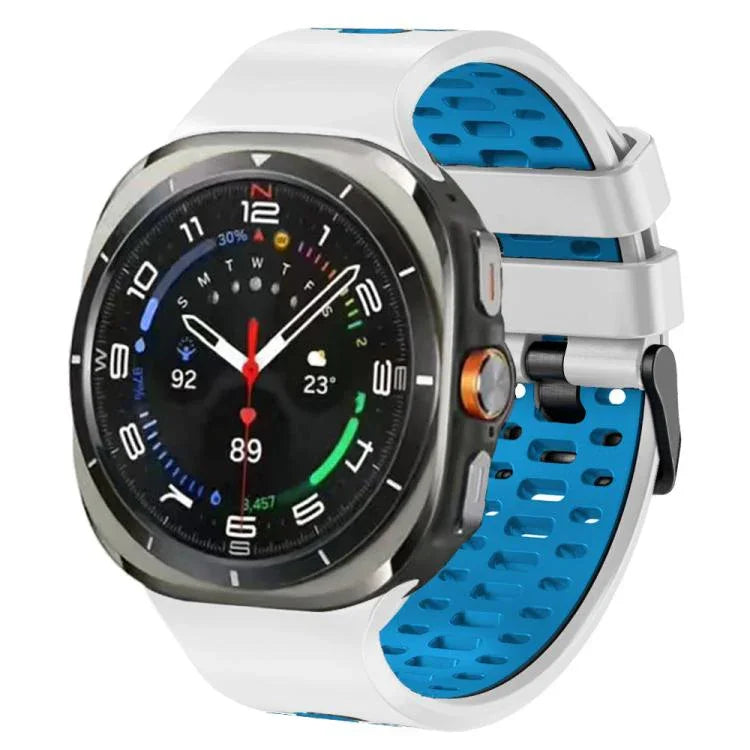 สายรัดนาฬิกาซิลิโคนสองสีระบายอากาศได้ สำหรับ Samsung Galaxy Watch Ultra 47mm / Ultra 2025