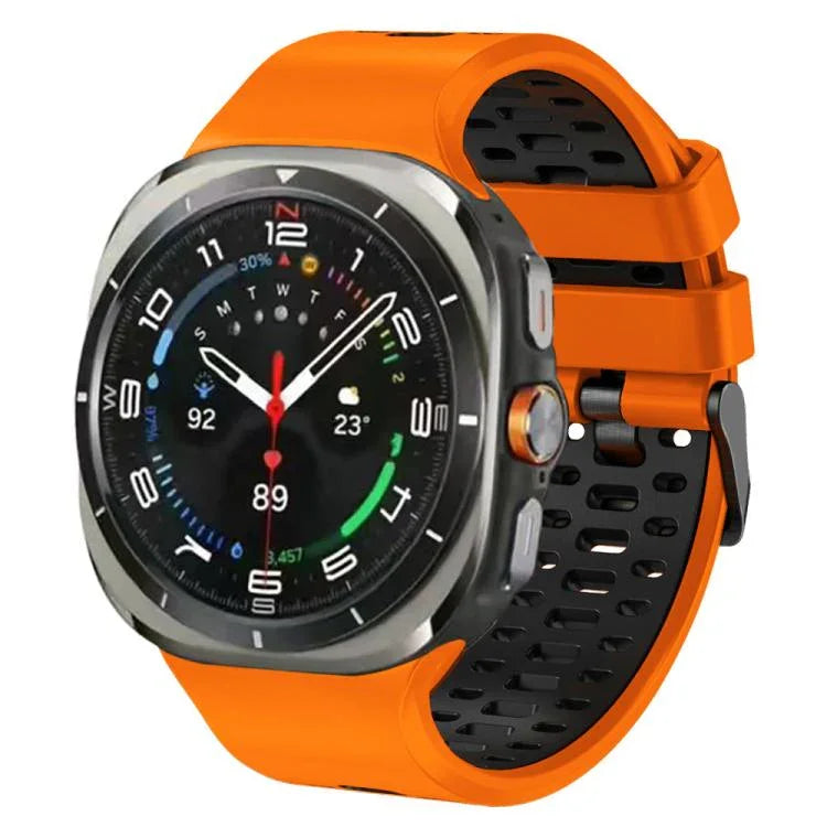 สายรัดนาฬิกาซิลิโคนสองสีระบายอากาศได้ สำหรับ Samsung Galaxy Watch Ultra 47mm / Ultra 2025