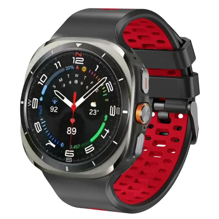 สายรัดนาฬิกาซิลิโคนสองสีระบายอากาศได้ สำหรับ Samsung Galaxy Watch Ultra 47mm / Ultra 2025