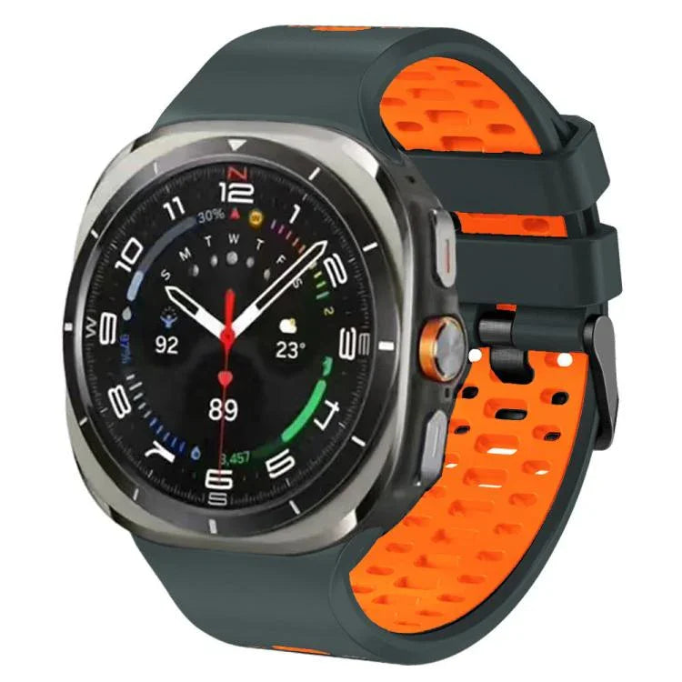 สายรัดนาฬิกาซิลิโคนสองสีระบายอากาศได้ สำหรับ Samsung Galaxy Watch Ultra 47mm / Ultra 2025