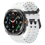 สายรัดนาฬิกาซิลิโคนจุดสีสันสดใสหัวเข็มขัดคู่ สำหรับ Samsung Galaxy Watch Ultra 47mm / Ultra 2025